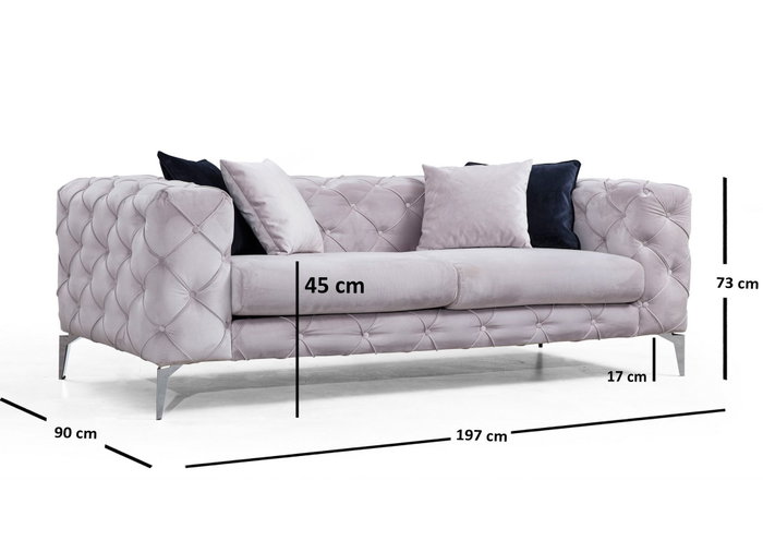 Atelier Del Sofa Como - Sofá de 2 plazas Gris claro